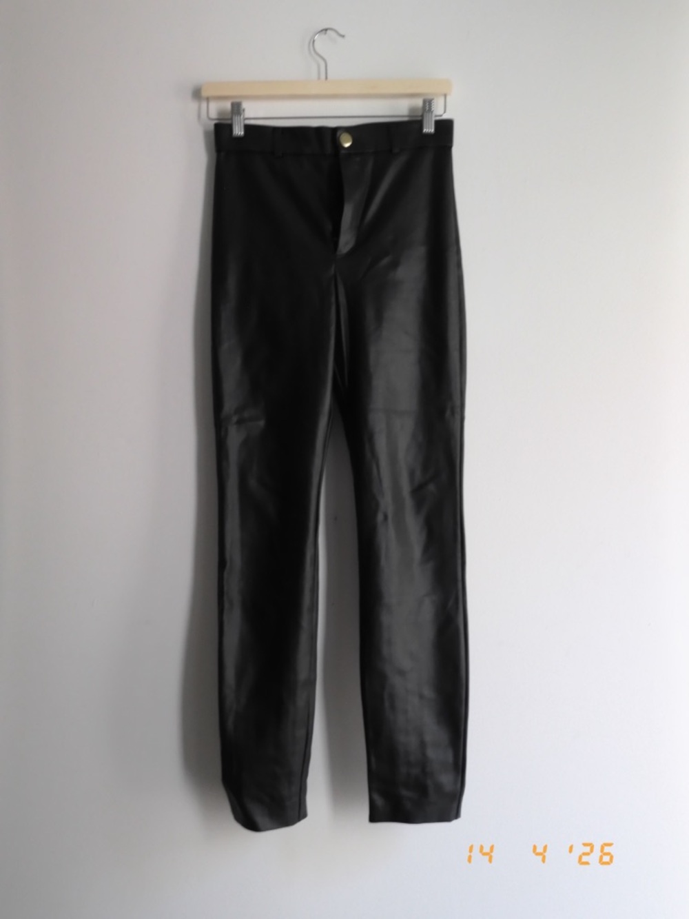 Zara Faux Leather High-Waist Black Pants